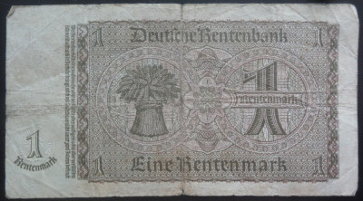 Bancnota ISTORICA 1 RENTENMARK - GERMANIA, anul 1937 *cod 377 foto