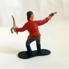 Figurina pirat, om cu sabie si pistol, bandit, cauciuc, 6cm , colectie, decor