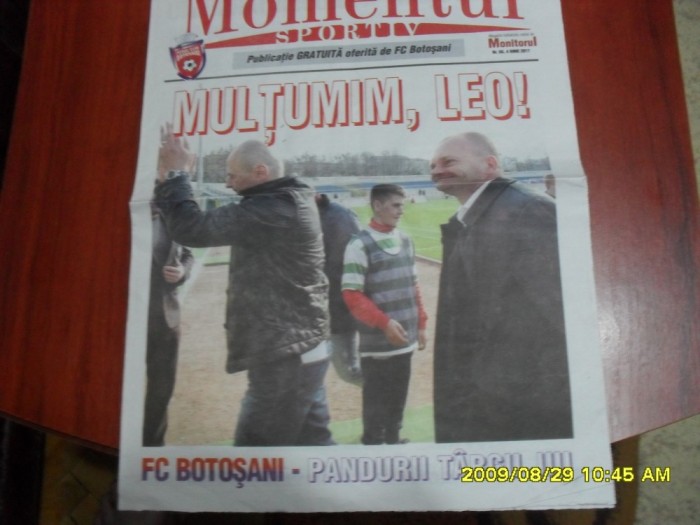 program FC Botosani - Pandurii Tg. Jiu
