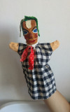 Marioneta teatru de papusi vintage, cu cap de lemn, papusa de mana