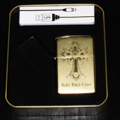 BRICHETA USB tip PARLIAMENT/design zippo,cu arc electric (plasma)-NOUA,LA CUTIE foto