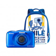 Aparat foto compact Nikon Coolpix W100 13.2 Mpx zoom optic 3x subacvatic Backpack Kit Blue foto