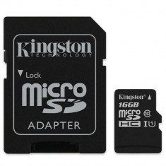 MicroSD Kingston 16gb cu adaptor SD foto