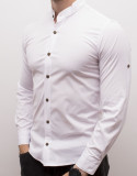 Camasa tunica alba in - camasa slim fit - camasa barbati - camasa ocazie, XL, XXL, Maneca lunga