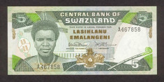 SWAZILAND ? bancnota ? 5 Emalangeni ? 1987 ? P-14a ? UNC ? necirculata foto