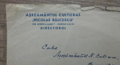 2 documente/ antet Asezamantul Cultural ,,Nicolae Balcescu&amp;quot; foto