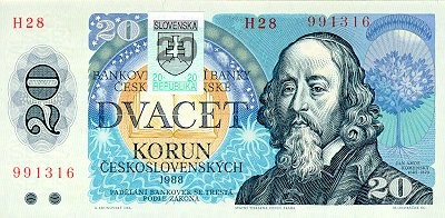 SLOVACIA █ bancnota █ 20 Korun █ 1993 █ P-15 █ UNC