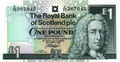 SCOTLAND ? bancnota ? 1 Pound ? 1999 ? P-351d ? ROYAL BANK OF SCOTLAND ? UNC foto