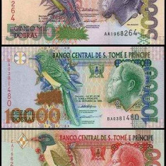 SAO TOME SI PRINCIPE █ SET █ 5000+10000+20000 Dobras █ 1996 █ P-65b-66b-67b UNC