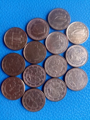 14 Monede 1 euro cent diverse foto