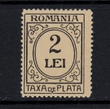 ROMANIA 1920 - TAXA DE PLATA 2 LEI CU EROARE DANTELURA 13,5 - MNH, Nestampilat