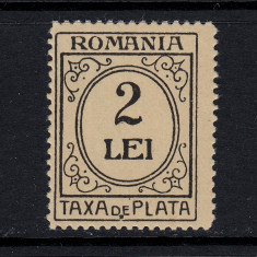 ROMANIA 1920 - TAXA DE PLATA 2 LEI CU EROARE DANTELURA 13,5 - MNH