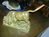 Statuieta Taur bronz masiv veche anii 1900 st. F.B.