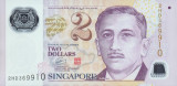 SINGAPORE █ bancnota █ 2 Dollars █ 2006 █ P-46 █ POLYMER █ FARA SIMBOL █ UNC