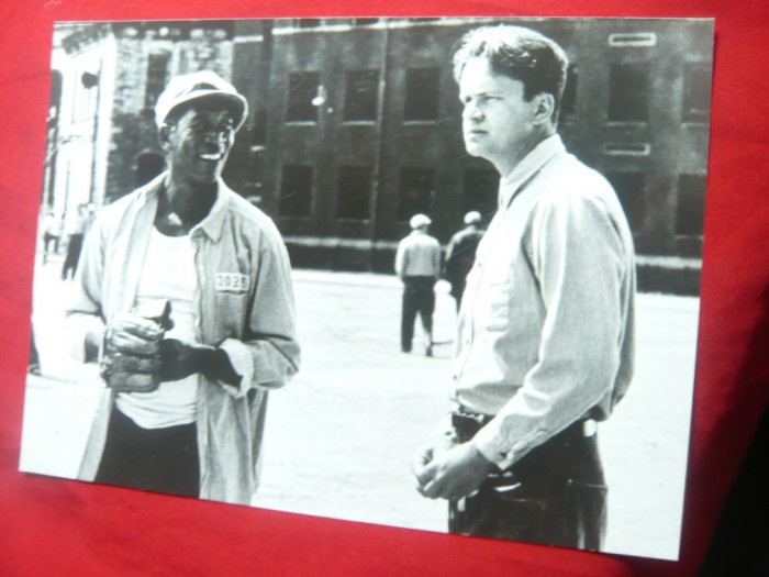 Fotografie- actorii Tim Robbins si Morgan Freeman-filmul Inchisoarea Ingerilor