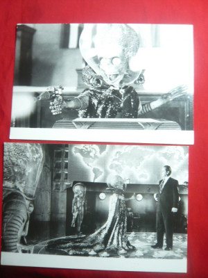 2 Fotografii din Film Atacul Martienilor1996 cu Jack Nicholson ,dim.= 18x12 cm foto