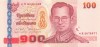 THAILANDA █ bancnota █ 100 Baht █ 2005 █ P-114 █ semnatura 82 █ UNC necirculata