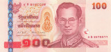 THAILANDA █ bancnota █ 100 Baht █ 2005 █ P-114 █ semnatura 82 █ UNC necirculata