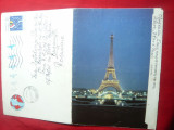 Plic circulat cu vederi din Paris 1992 Par Avion