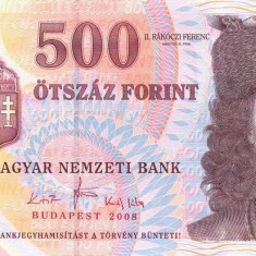 UNGARIA █ bancnota █ 500 Forint █ 2008 █ P-188f █ UNC █ necirculata