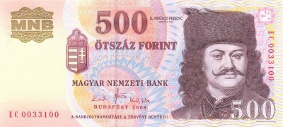 UNGARIA █ bancnota █ 500 Forint █ 2008 █ P-188f █ UNC █ necirculata foto