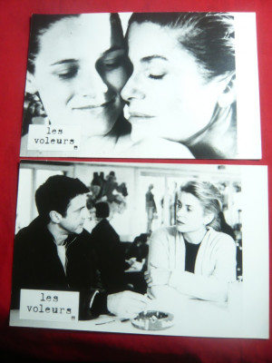 2 Fotografii cu Catherine Deneuve in Filmul Les Voleurs 1996 ,dim.= 17x11,5 cm foto