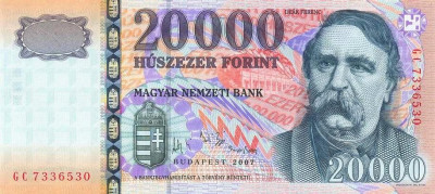 UNGARIA █ bancnota █ 20000 Forint █ 2007 █ P-193d █ UNC █ necirculata foto