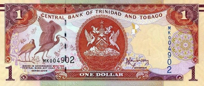 TRINIDAD SI TOBAGO █ bancnota █ 1 Dollar █ 2006 (2014) █ P-46A semnatura 9 █ UNC