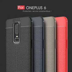 Husa / Bumper Antisoc model PIELE pentru OnePlus 6 foto