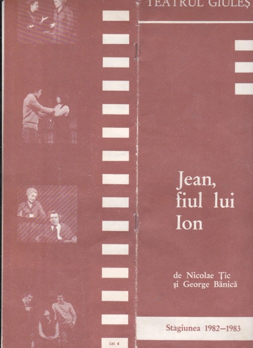 bnk rev Program Teatrul Giulesti 1984 - Jean , fiul lui Ion