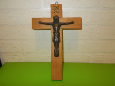 Superb CRUCIFIX METALIC de perete / cruce de lemn foto