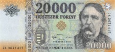 UNGARIA █ bancnota █ 20000 Forint █ 2017 █ P-207c █ UNC █ necirculata