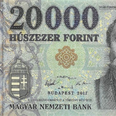 UNGARIA █ bancnota █ 20000 Forint █ 2017 █ P-207c █ UNC █ necirculata