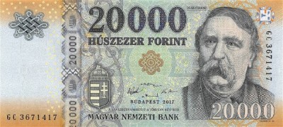 UNGARIA █ bancnota █ 20000 Forint █ 2017 █ P-207c █ UNC █ necirculata foto