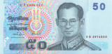 THAILANDA █ bancnota █ 50 Baht █ 2004 █ P-112 █ semnatura 78 █ UNC necirculata