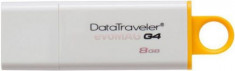 Stick USB Kingston DataTraveler I G4 8GB (Alb/Galben) foto