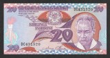 TANZANIA █ bancnota █ 20 Shillings █ 1986 █ P-12 █ UNC █ necirculata