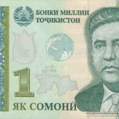 TADJIKISTAN █ bancnota █ 1 Somoni █ 1999 (2010) █ P-14A █ UNC █ necirculata