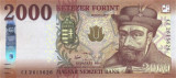 UNGARIA █ bancnota █ 2000 Forint █ 2016 █ P-204a █ UNC █ necirculata