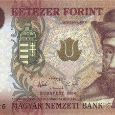 UNGARIA █ bancnota █ 2000 Forint █ 2016 █ P-204a █ UNC █ necirculata