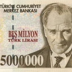 TURCIA █ bancnota █ 5.000.000 5000000 Lira █ 1997 █ P-210 █ UNC █ necirculata