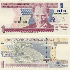 TURCIA █ bancnota █ 1 Yeni Lira █ 2005 █ P-216 █ UNC █ necirculata