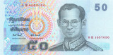 THAILANDA █ bancnota █ 50 Baht █ 2004 █ P-112 █ semnatura 81 █ UNC necirculata