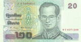 THAILANDA █ bancnota █ 20 Baht █ 2003 █ P-109 █ semnatura 83-1 █ UNC necirculata