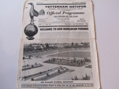 Program meci fotbal TOTTENHAM HOTSPUR-Selectionata Bucuresti (08.12.1958) foto