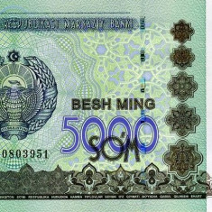 UZBEKISTAN █ bancnota █ 5000 Sum █ 2013 █ P-83 █ UNC █ necirculata