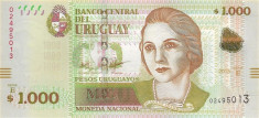 URUGUAY ? bancnota ? 1000 Pesos Uruguayos ? 2015 ? P-98 ? UNC ? necirculata foto