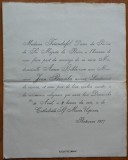 Cumpara ieftin Invitatie de lux la nunta, familii din protipendada orasului Botosani, 1917 ,1