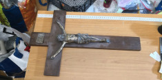 Cruce Catolica din lemn ca. 50 X 23 cm foto