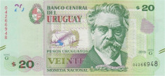 URUGUAY ? bancnota ? 20 Pesos Uruguayos ? 2015 ? P-93 ? UNC ? necirculata foto